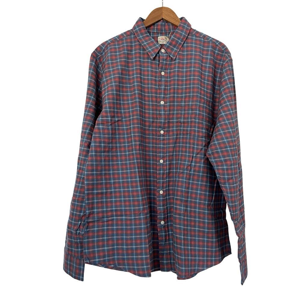Faherty Mens Long Sleeve Ventura Button Up Shirt Size XXL Dusty Rose Western NWT